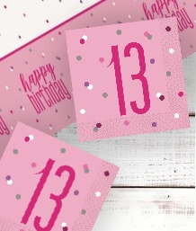 Pink Glitz 13th Birthday Party Supplies | Balloon | Decoration | Pack